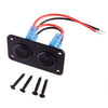 Car Marine 12V 2 Gang Toggle Rocker Switch Panel Blue LED Light