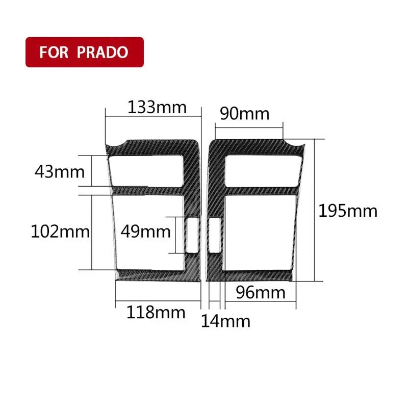 Land Cruiser Prado Carbon Fiber Side Air Condition Outlet Vent Trim fit
