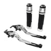 BMW S1000R S1000RR Silver Extendable Brake Clutch Lever Grip Set (2010-2023)