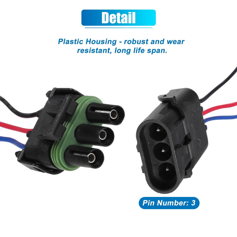 BMW 1 Set 3-Pin Male/Female Triple Shroud Connector Plug