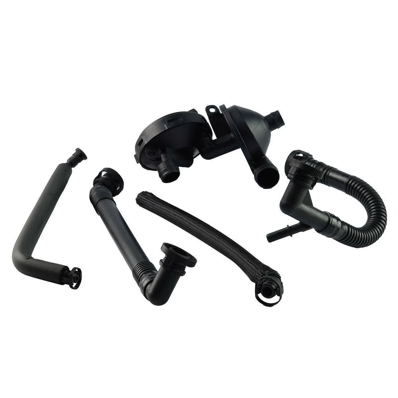 BMW E46 E39 5PCS PCV Crankcase Vent Valve & Breather Oil Separator Hose Kit (1998-2006)