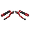 BMW F650GS Red Extendable Brake Clutch Levers Grips Set (2002-2007)