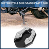 Motorcycle Side Stand Plate Pad / 1 Set / with Wrench Al Alloy Silver Tone