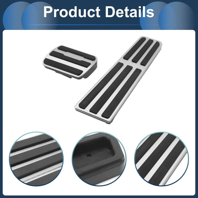 Porsche 718 / 911 No Mark Silver Tone Automatic Pedal Covers