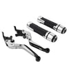 Yamaha TMAX 500 530 Silver Extendable Brake Clutch Levers Grip Set