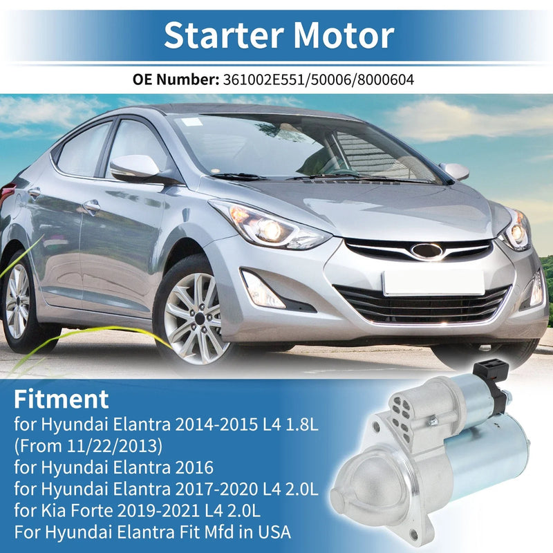 Hyundai Elantra, Kia Forte Starter Motor (2014-2021)