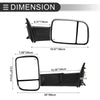 Dodge Ram 1500 2500 2009-2018 with Lights - Silver Tone 2 x Tow Mirrors