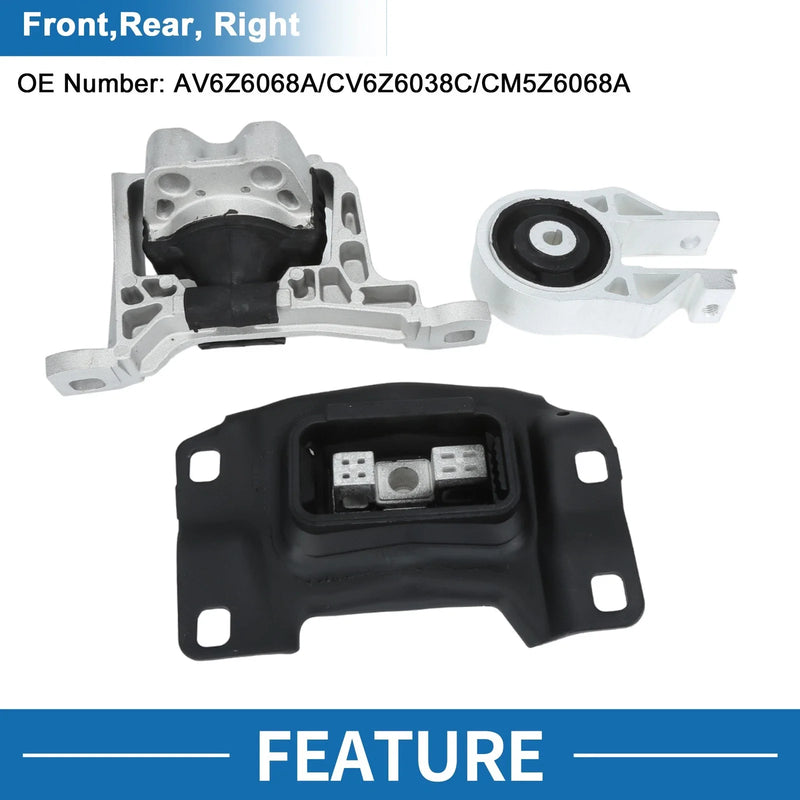 Ford Escape 1.6L 2.0L 2.5L Engine Motor Trans Mount Set (2013-2016)