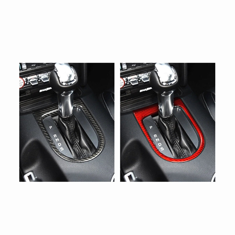 Ford Mustang (2015-2023) Red Carbon Fiber Gear Shifter Panel Trim