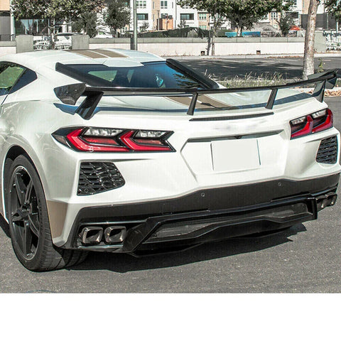 Corvette C8 Carbon Fiber Look Rear Trunk Lid High Wing Spoiler (2020-2023)