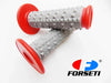 Honda CR125  - Red Grey Diamond Top Handlebar Grip Set
