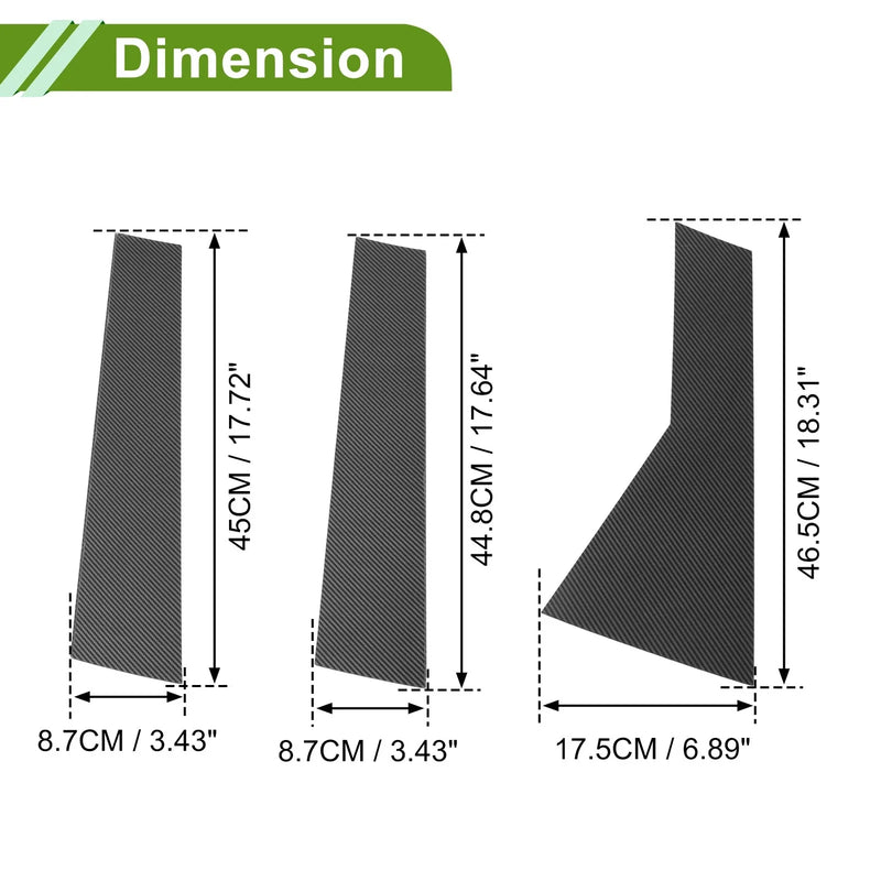 Chevy Captiva 6 Pcs Carbon Fiber Pillar Window Trim (2019-2023)