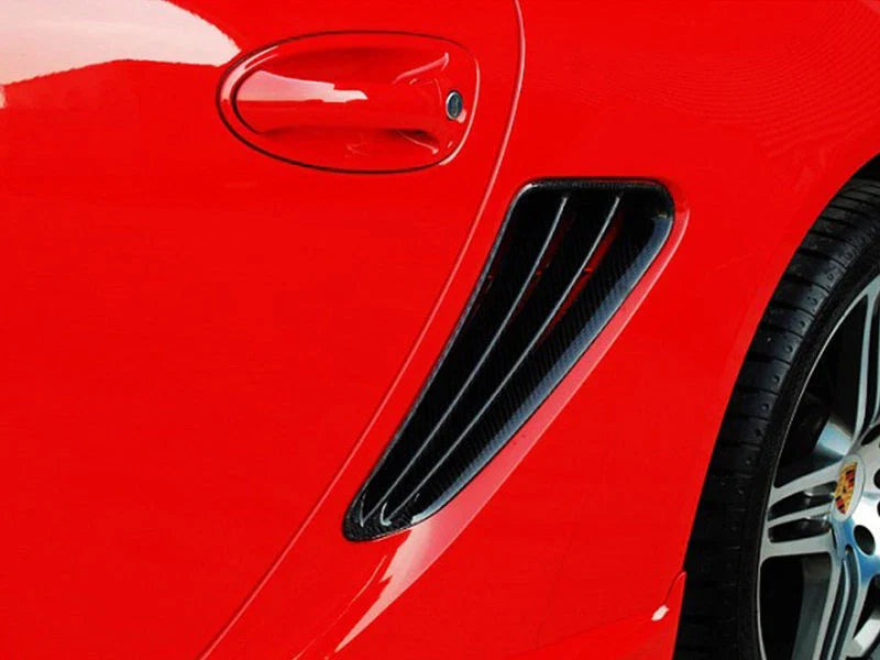 Porsche Cayman S 2 x Carbon Fiber Side Vent Air Duct Covers (2005-2012)