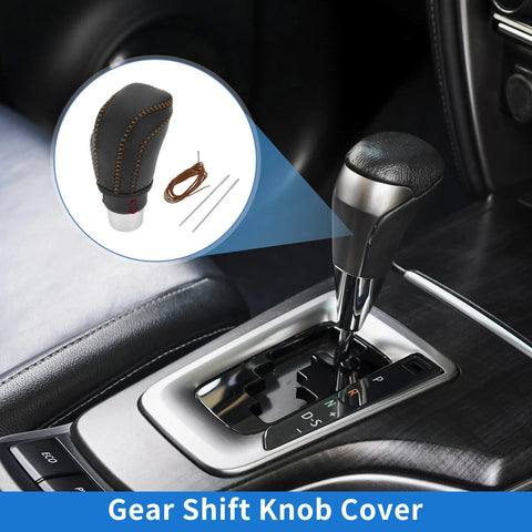 Toyota Camry Black Brown Faux Leather Gear Shift Knob Cover