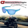 Motorcycle Goggles Blue Lens Blue Black Frame Tri-Acetyl Cellulos