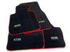 BMW 1 Series E82 Premium Black Red Round Floor Mats (2007-2013)