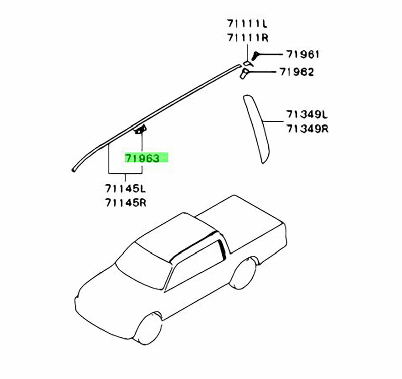 Mitsubishi L200 Triton 10 x Roof Drip Molding Clips (1995-1997)