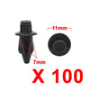 Toyota Vios 100 Pcs 7mm Bumper Push Clip Rivets (2003-2018)