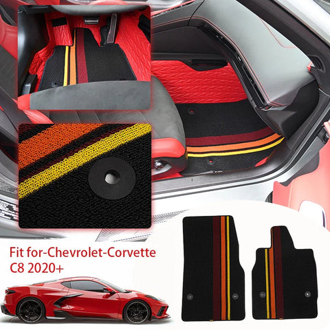Corvette C8 Coupe Z06 Z51 Carpet Floor Mats Protection Pad Black (2020-2025)