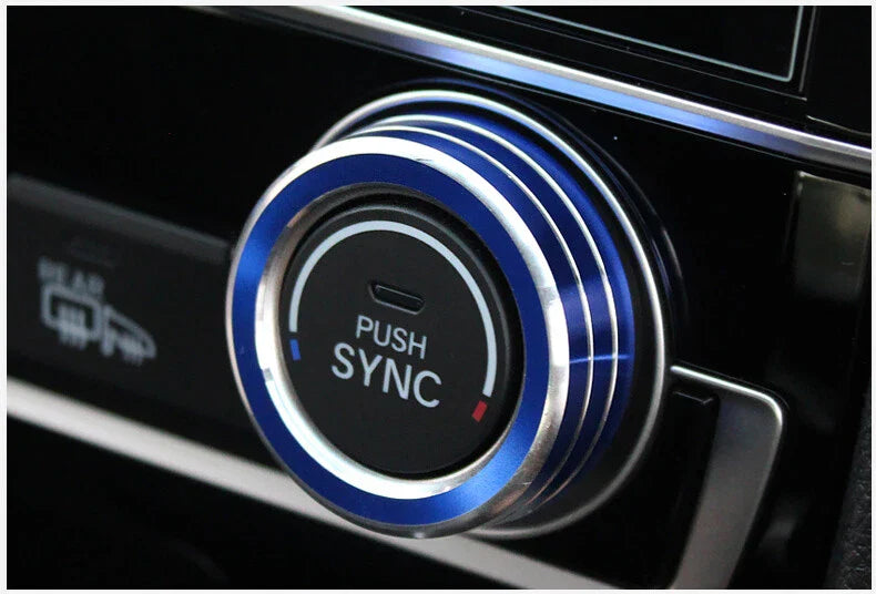 Honda Civic X 2016+ 2pcs Red Aluminum AC Buttons Control Ring Knob Cover Fit
