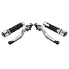 Kawasaki ER6F ER6N Silver Adjustable Brake Clutch Lever Grip Set (2006-2016)