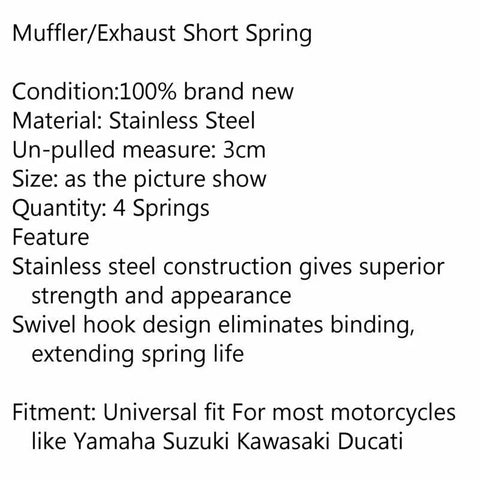 BL GE 4pcs Exhaust Springs 64mm