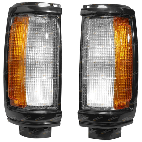 Mitsubishi Triton ME MF MG MH MJ LH+RH Black Corner Lights Pair (1986-1996)