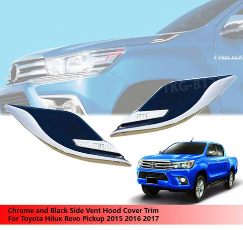 Toyota Hilux 1kd Chrome Hood Garnish Side Vent Covers (2015-2017)