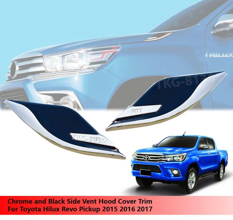 Toyota Hilux 1kd Chrome Hood Garnish Side Vent Covers (2015-2017)