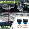 Car Motorcycle Black Blue 2 x M20x1.5 Copper Oil Drain Plug with Gasket