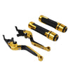 Kawasaki ZX6R Gold Extendable Brake Clutch Levers Grip Set