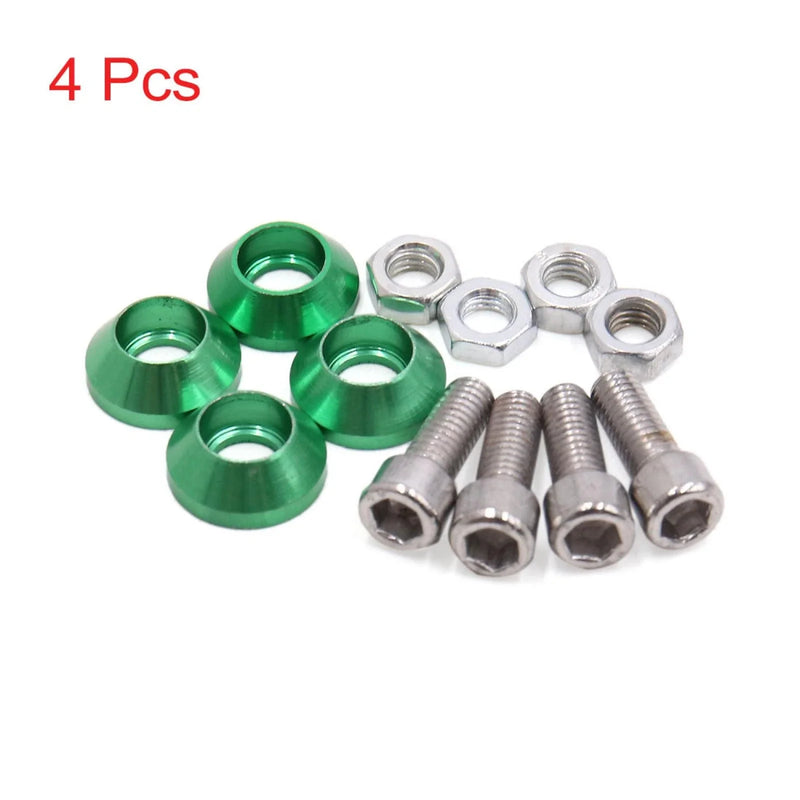 Universal Green Metal Motorcycle Windscreen / 4Pcs / License Plate Bolts Screws
