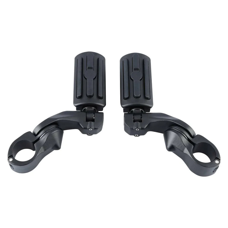 Harley 1-1/4" Matte Short Angled Highway Engine Guard Footpegs
