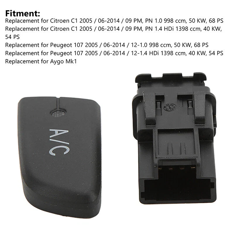 Citroen C1, Peugeot 107 Air Conditioning Control Switch Knob (2005-2014)