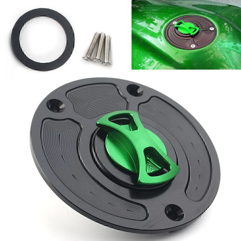 Kawasaki ZX10R ZX9R Aluminum Keyless Fuel Gas Tank Cap Cover (2004-2023)