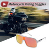 Motorcycle Riding Goggles Red Lens Black White Frame Tri-Acetyl Cellulos UV400