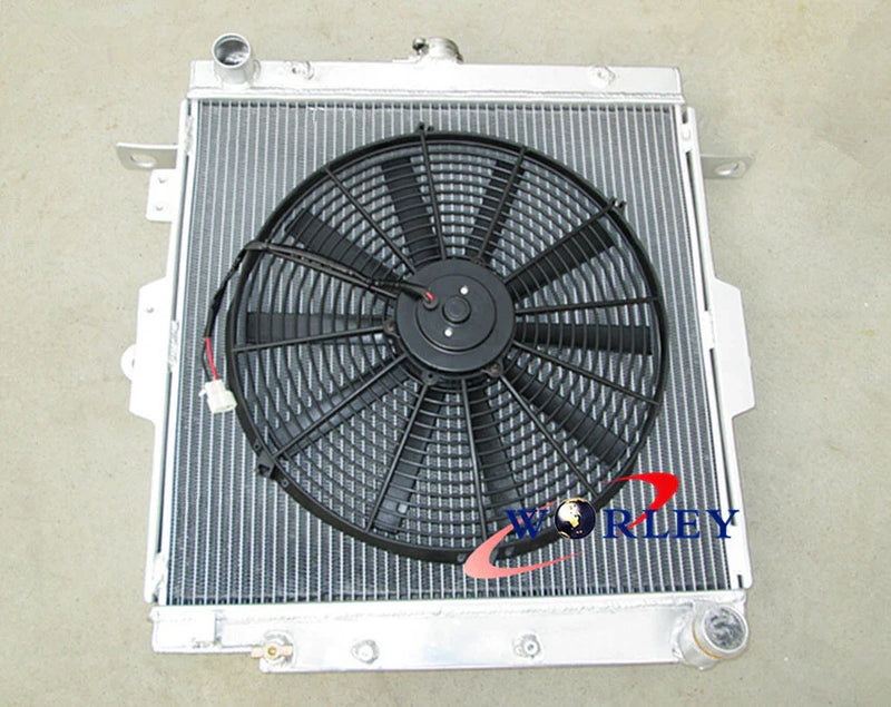 Toyota Land Cruiser HZJ70 HZJ73 HZJ77 Aluminum Radiator & Fan (1990-2007)
