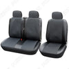 Car - Grey Polyester & Leather 5mm Foam Laminate Front Seat Covers (N/A)