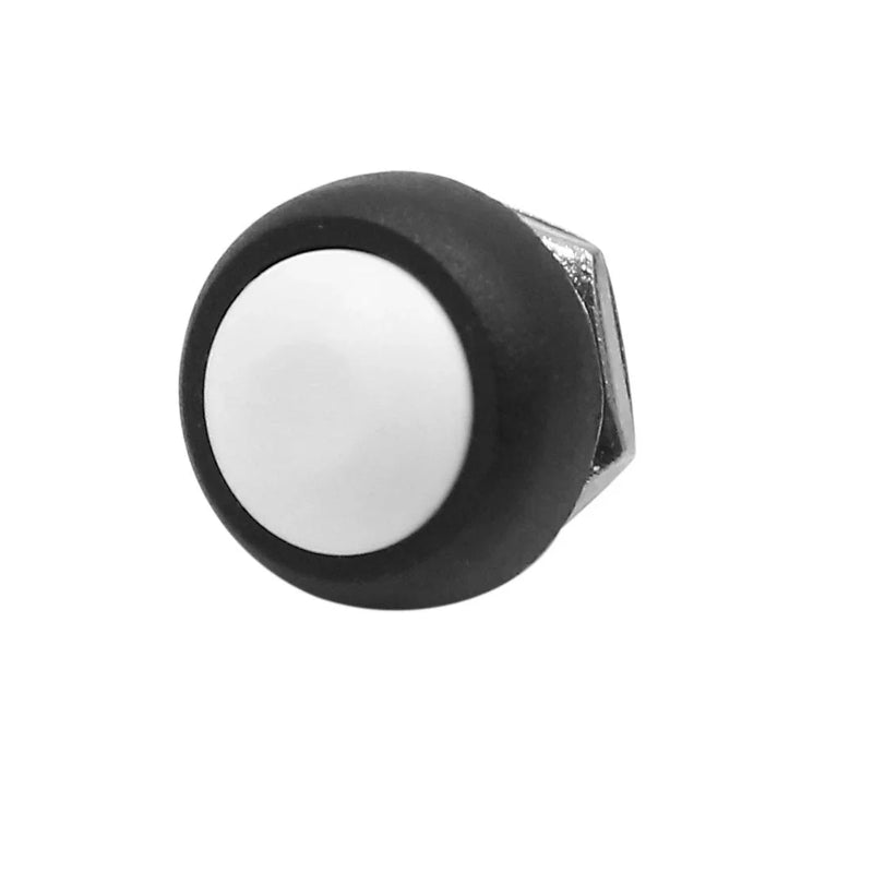 Car / Motorcycle 12V-24V 12mm White Round 2-Terminal Push Button Switch