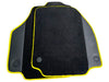 Ferrari 488 GTB Black Tailored Carpets with Yellow Trim Floor Mats (2015-2020)