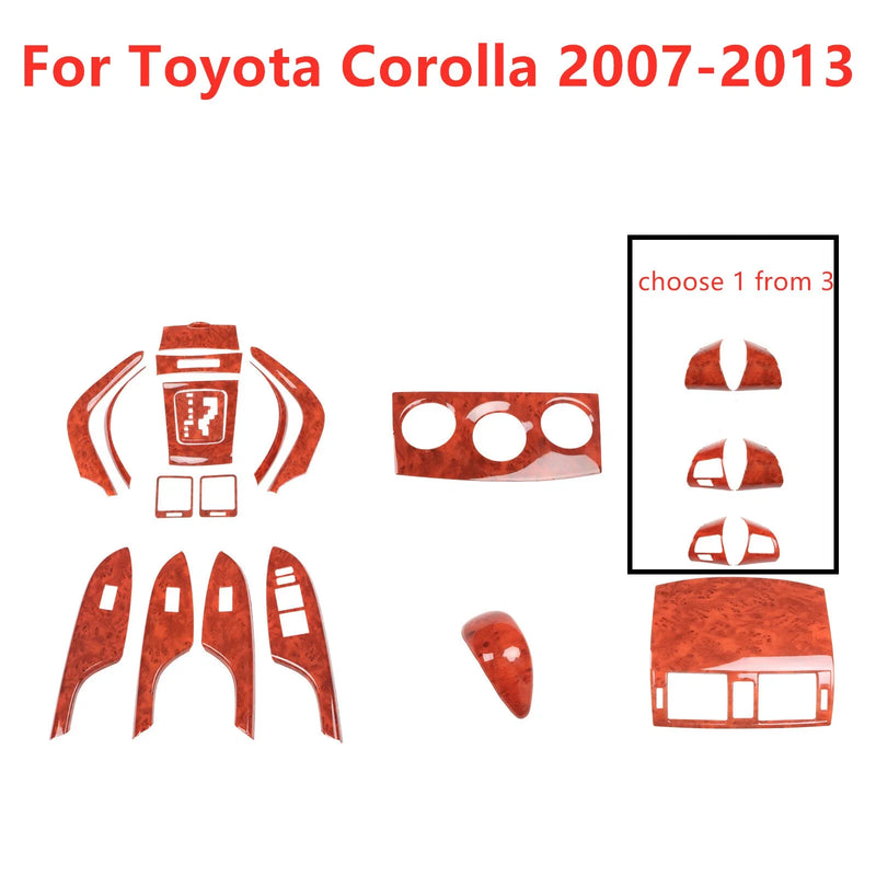 Toyota Corolla 19PCS Peach Wood Grain Interior Cover Trim (2007–2013)