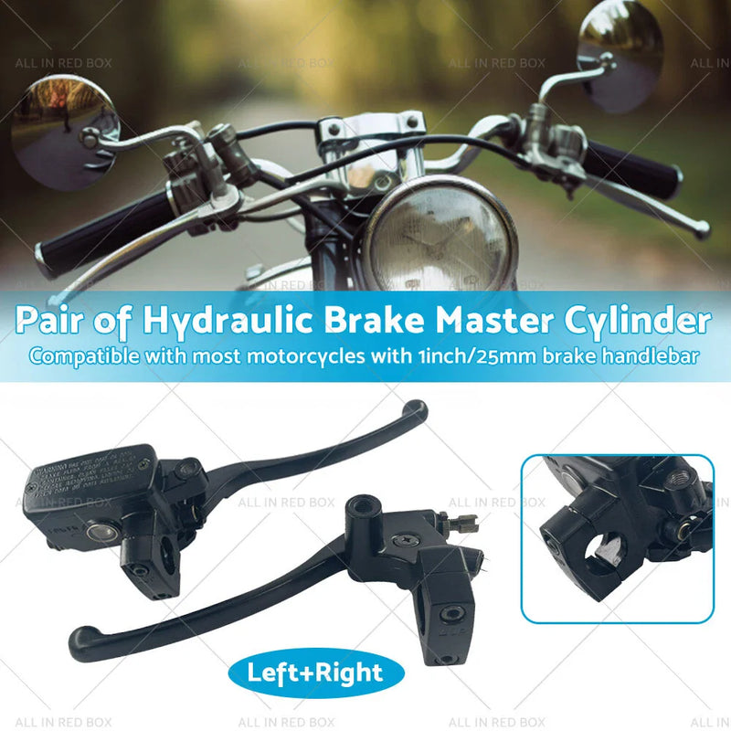Bike 1" 25mm Pair Motorcycle Hydraulic Brake Clutch Master Cylinder Lever