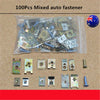 Car Body Panel Bumper Fender Fasteners 100pc U Type Metal Clips
