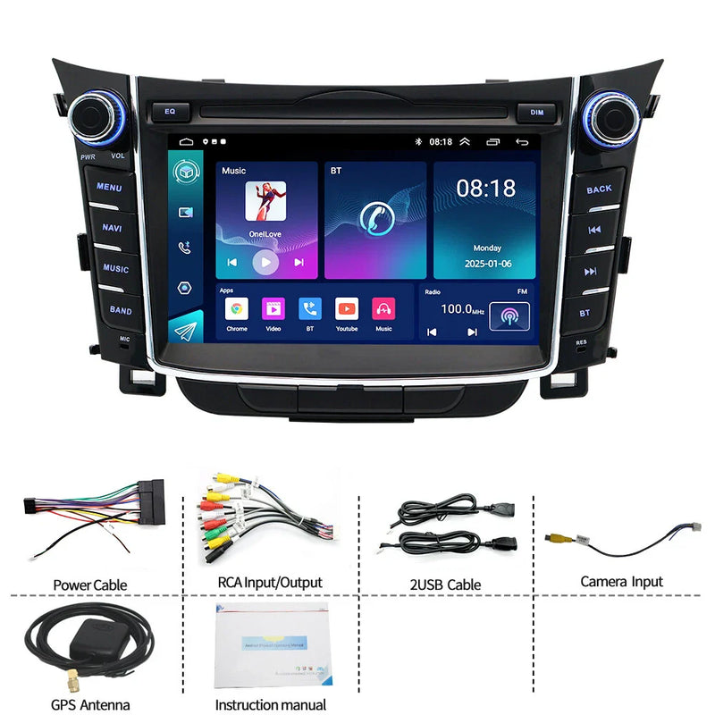 Hyundai I30 Elantra GT 7" Stereo Radio GPS Navi Head Unit (2011-2017)