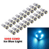 Car T10 Ice Blue LED Wedge Light Bulbs 2 x 5050 5smd (194, 168, 2825)