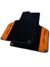 Lamborghini Gallardo (2004-2013) - Orange Alcantara Leather Black Floor Mats