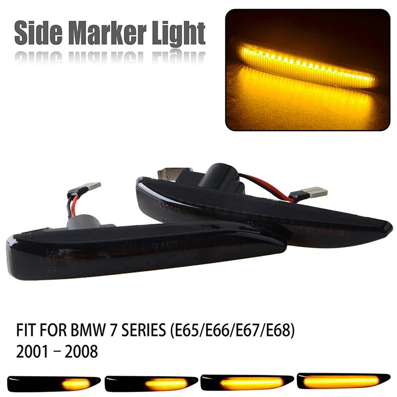 BMW E65 E66 2 x Smoked LED Fender Side Marker Signal Lights (2002-2008)