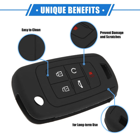 Chevrolet Camaro (2010-2019) Silicone Black 5 Button Remote Key Shell
