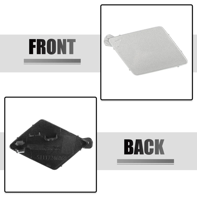 BMW 5 Series F10 Sedan Silver Tone Tow Hook Cover Front Bumper
