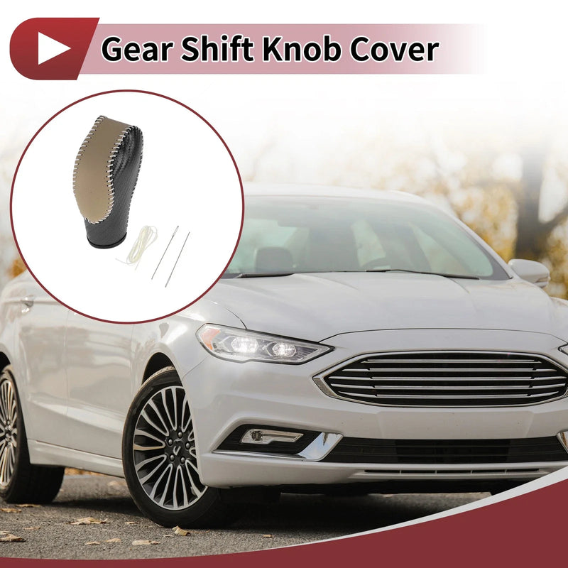 Ford Fusion (2013-2016) Black Beige Gear Shift Knob Cover